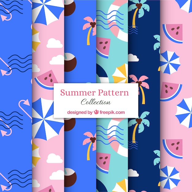 Free vector pack of modern summer patterns