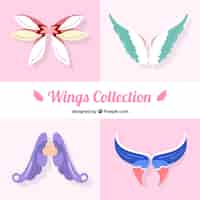 Free vector pack of modern wings in flat design