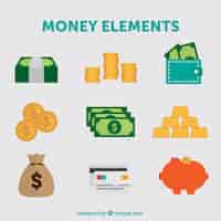 Free vector pack of money items