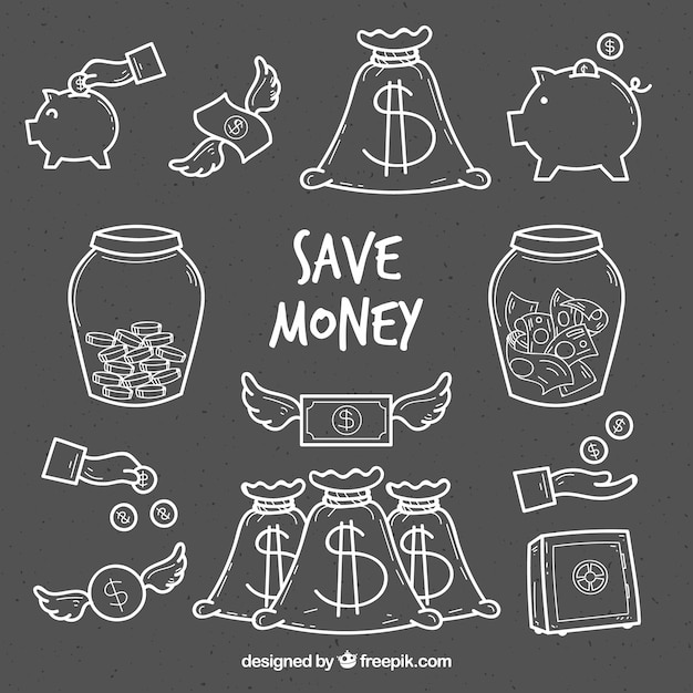 Free Vector pack of money sketches