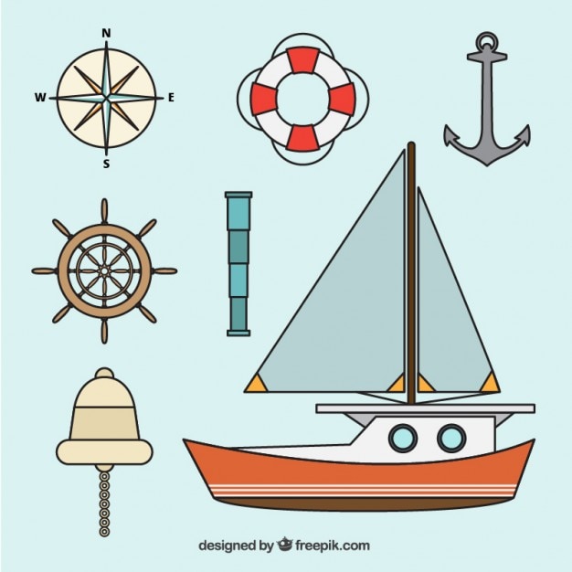 Free vector pack of nautical elements