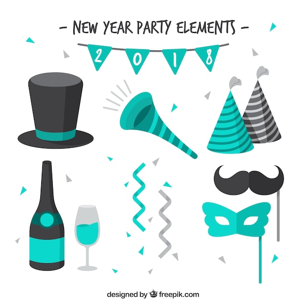 Free vector pack of new year celebration elements