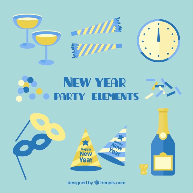 新年のお祝いの要素のパック