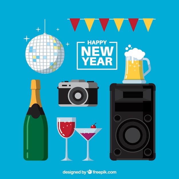 Free vector pack of new year party elements