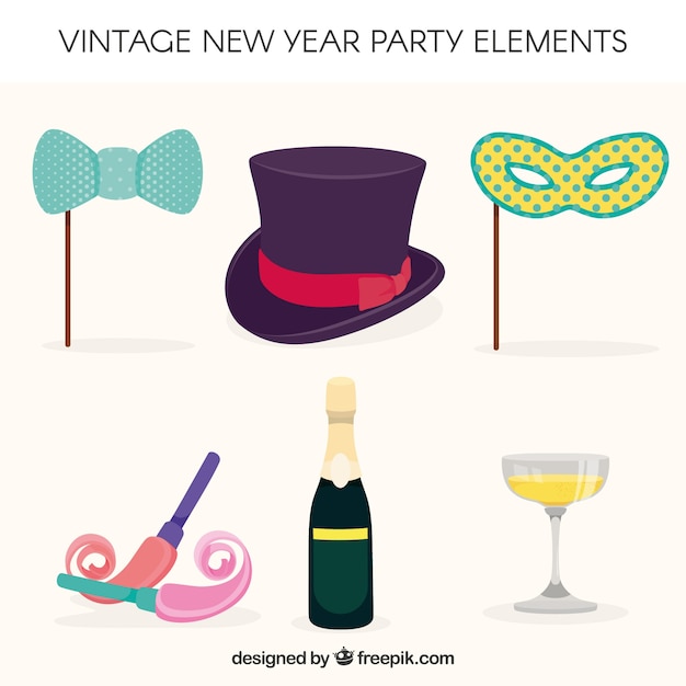 Free vector pack of new year party elements