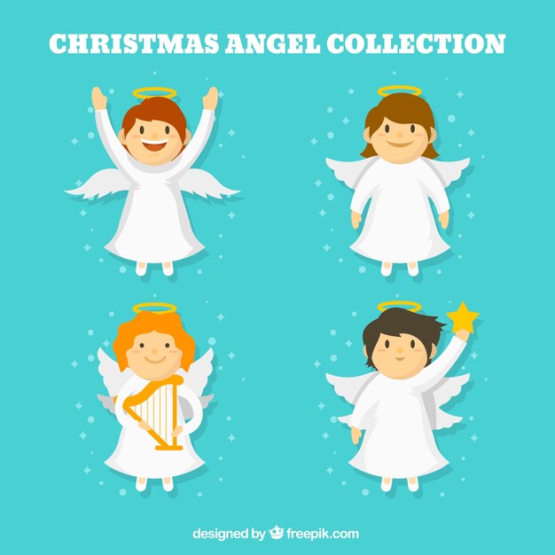 Пакет красивых рождественских ангелов
