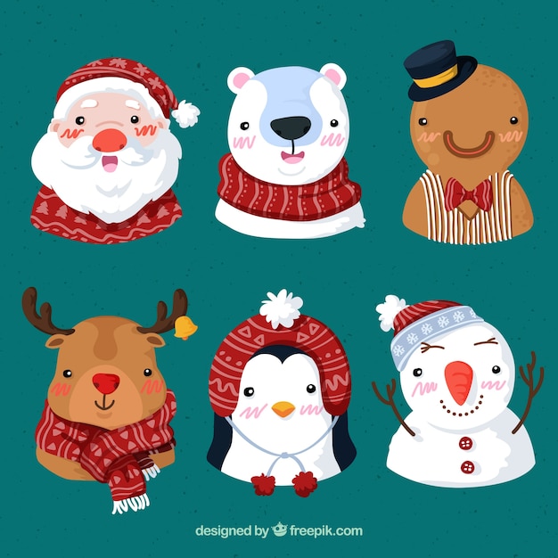 Free vector pack of nice christmas characters