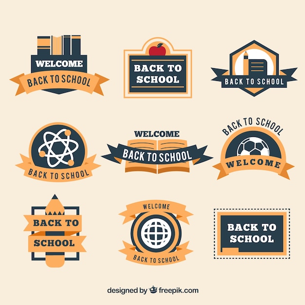 Free vector pack of nice school stickers