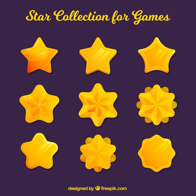 Free vector pack of nine yellow stars