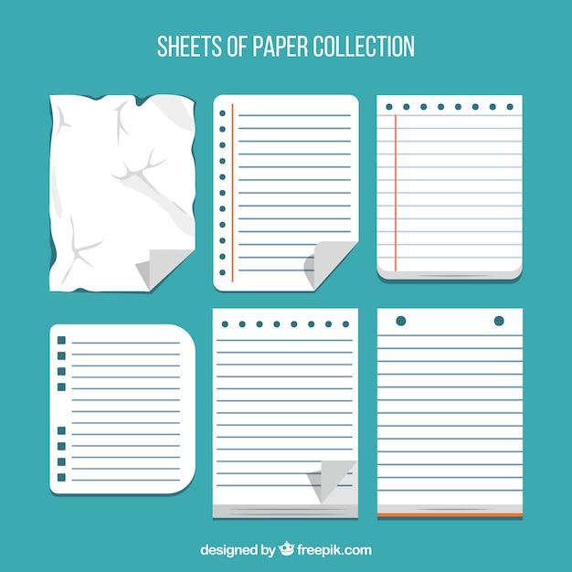 Free vector pack of notepad sheets