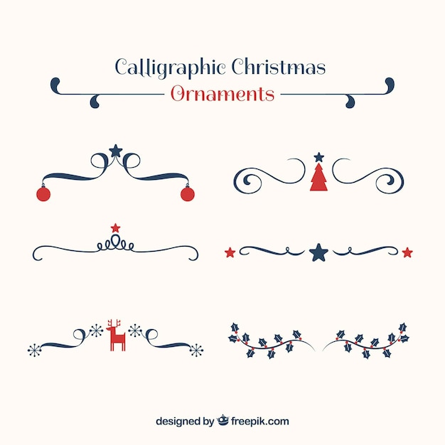 クリスマスの装飾的な要素のパック