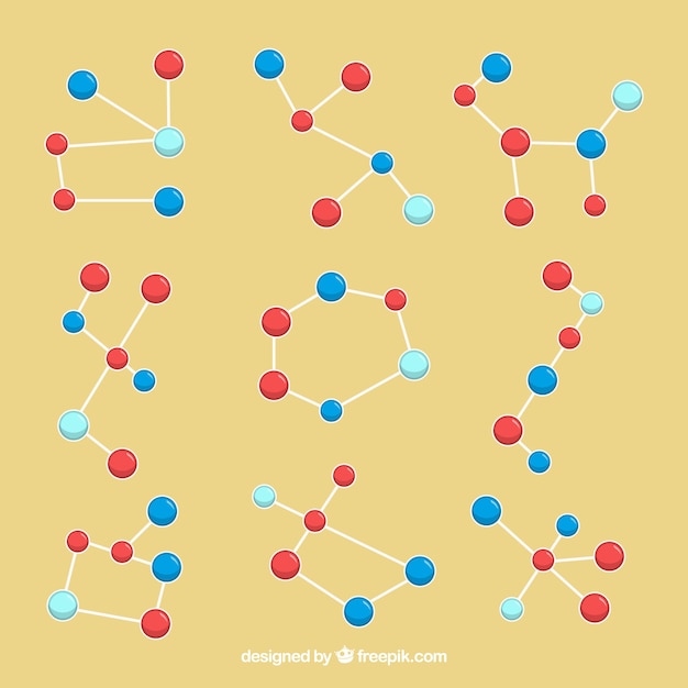 無料ベクター 着色分子のパック