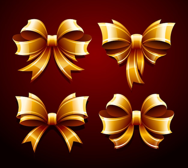 Бесплатное векторное изображение Пачка золотых луков