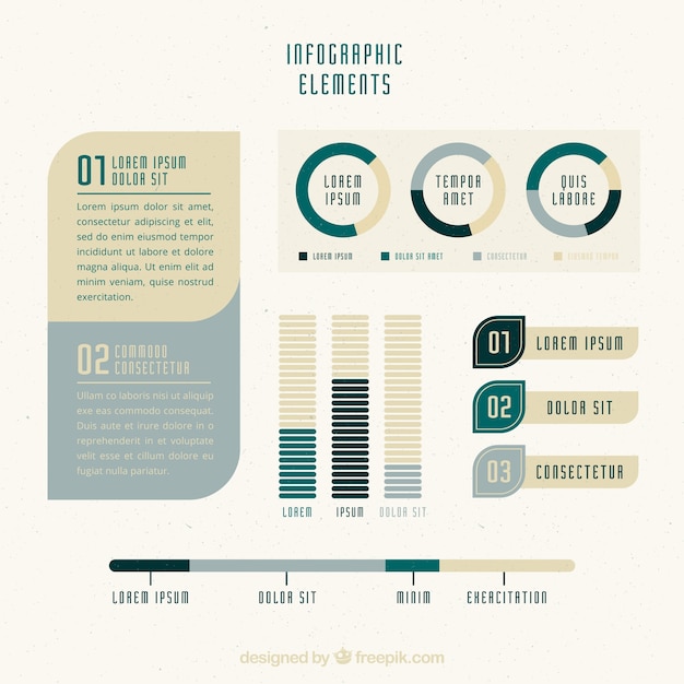 파스텔 색상의 infographic 요소 팩