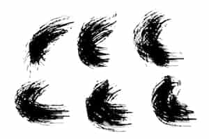 Бесплатное векторное изображение Пакет из шести абстрактных акварельных пятен текстуры фона вектор дизайна