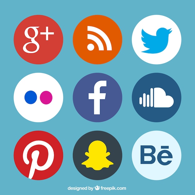 Бесплатное векторное изображение Пакет социальных логотипов