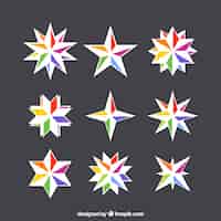 Бесплатное векторное изображение Пакет звезд в цветах радуги