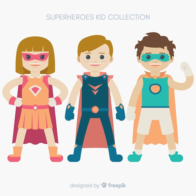 様々なスーパーヒーローの子供のパック