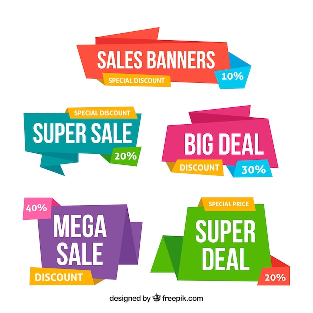  pack of origami discount banners