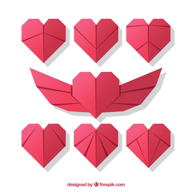Pack of origami hearts