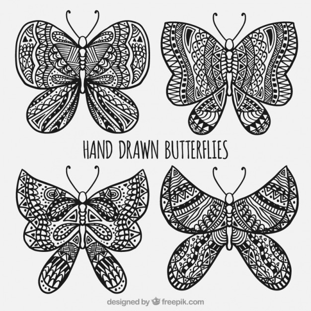 Free vector pack of ornamental butterflies