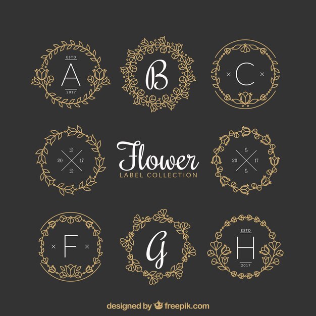 pack of ornamental floral labels
