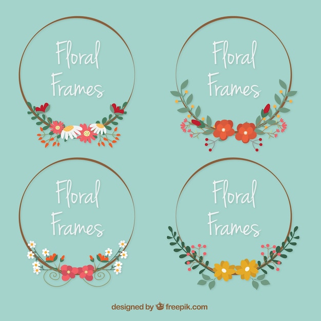 Pack of ornamental floral wreaths