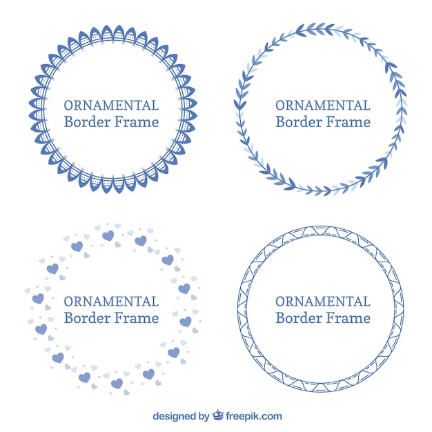 Pack of ornamental round frames 