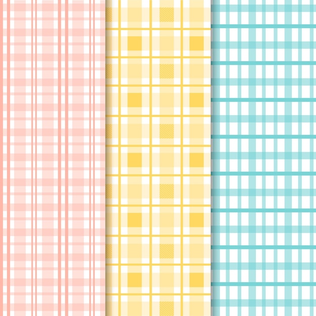 Pack of pastel gingham pattern