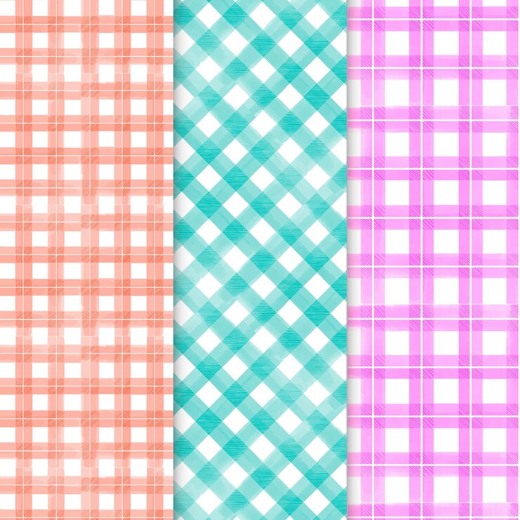 Free Vector pack of pastel gingham patterns
