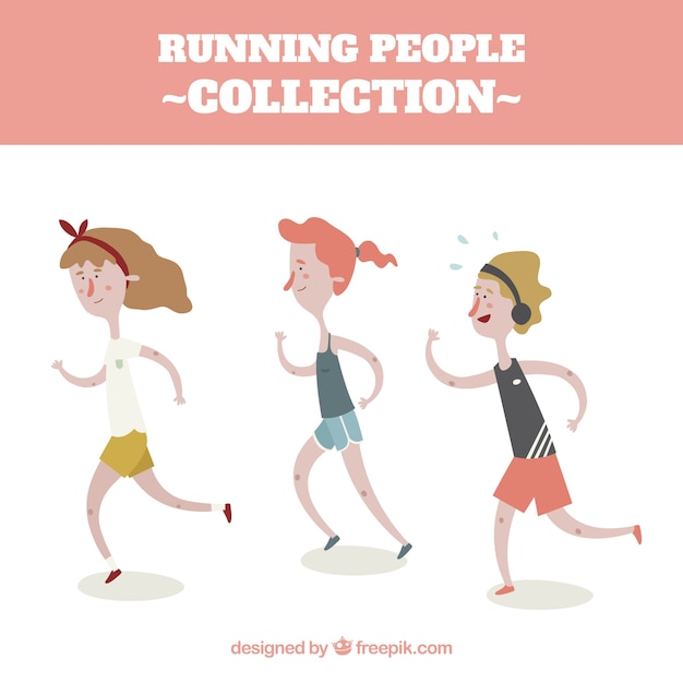 Free vector pack of people running