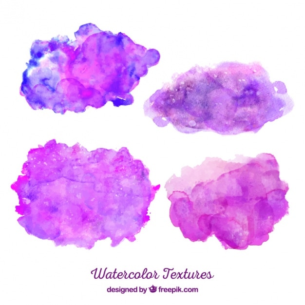 Free vector pack of pink watercolor stains