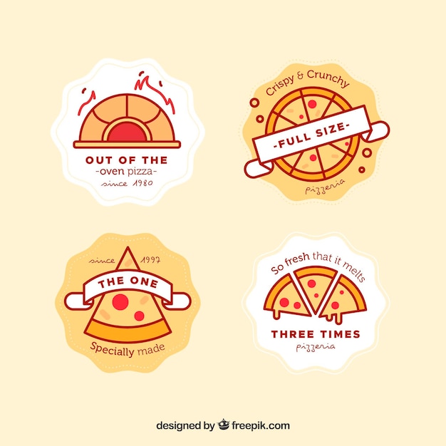 pack of pizza logos en estilo lineal 
