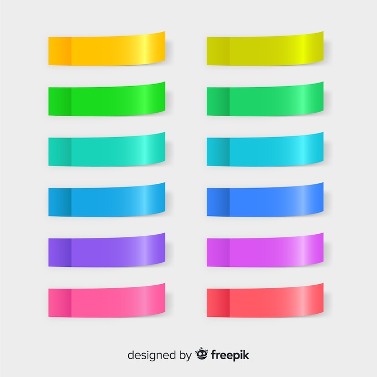 Free Vector pack of post notes in realistic style