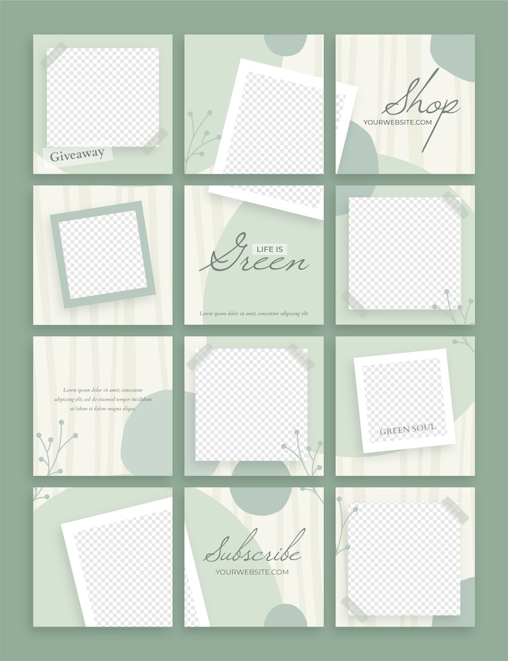 Free Vector pack of posts for puzzle feed