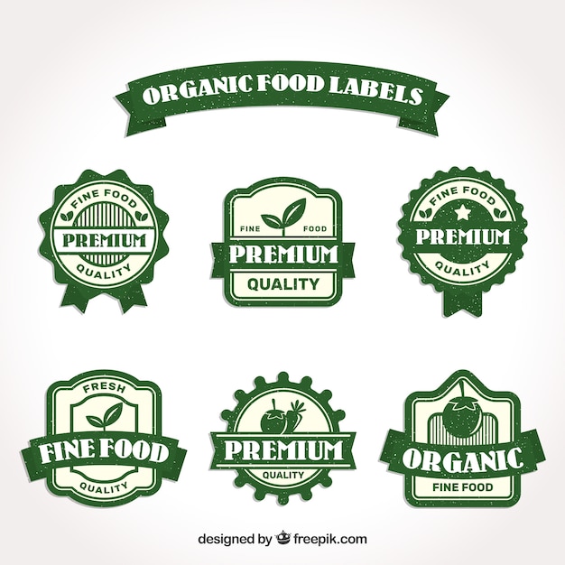 Pack of premium ecological retro stickers