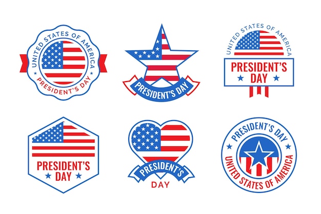 Free vector pack of president's day badges