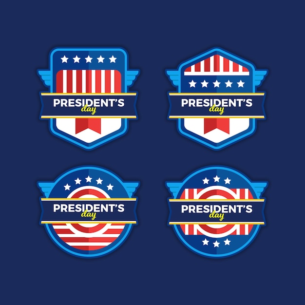 Free vector pack of president's day labels