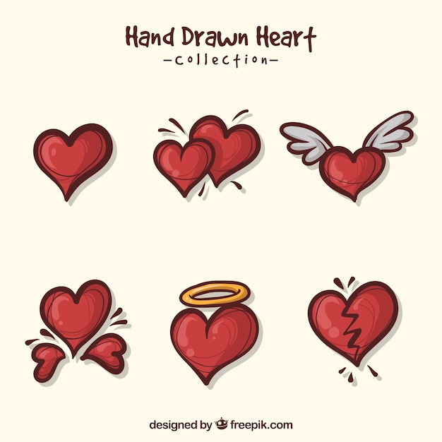 Free vector pack of pretty hearts