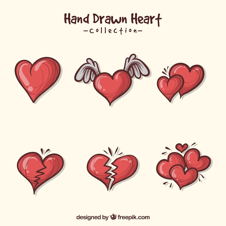 Free Vector pack of pretty hearts