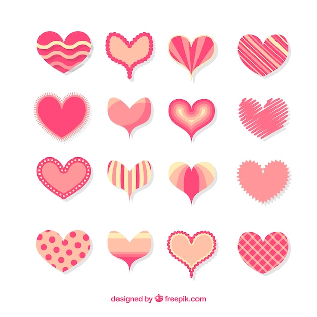 Free vector pack of pretty hearts