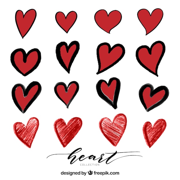 Free vector pack of pretty hearts