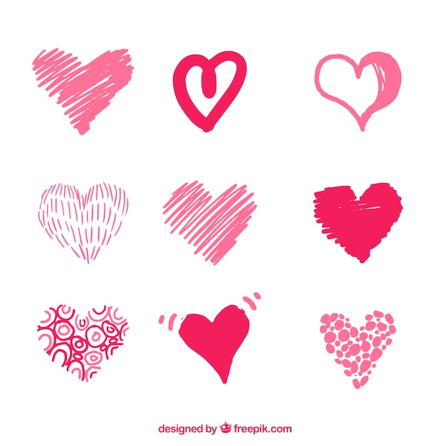 Free vector pack of pretty hearts