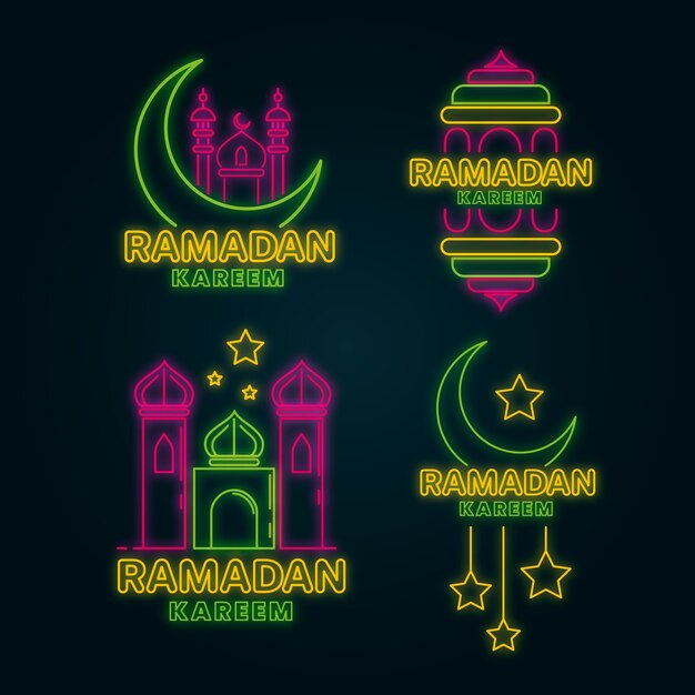 Pack of ramadan neon signs