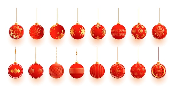 Pack of realistic christmas bauble design for xmas decoration