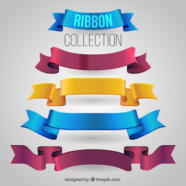 Free vector pack of realistic ribbons