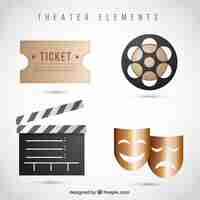 Free vector pack of realistic theater elements