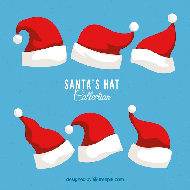 Free vector pack of red santa claus hats