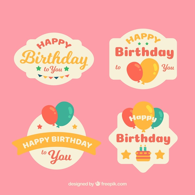 free-vector-pack-of-retro-birthday-stickers