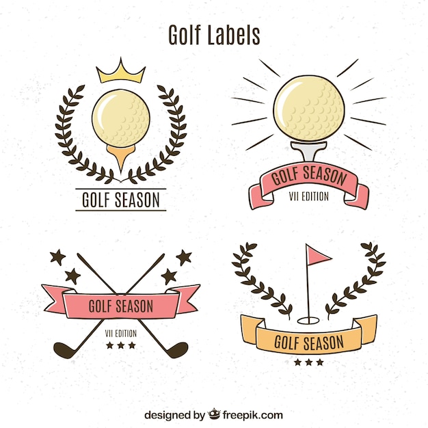 Free vector pack of retro golf labels